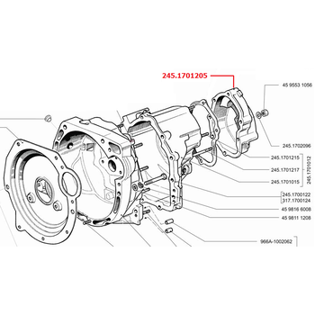 Крышка картера задняя КПП Таврия, Славута. ЗАЗ А-245-1701205