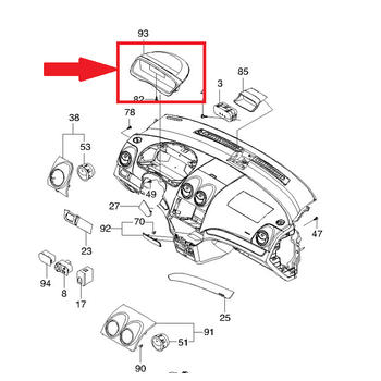 Облицовка панели приборов Авео T-250 GM 96462878