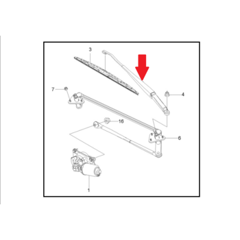 Щёткодержатель (рычаг) стеклоочистителя правый Aвeo T-200 GM 96543068