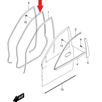 Уплотнитель передней правой двери Лачетти GM 96548103
