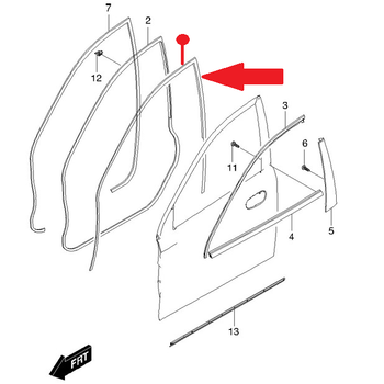 Уплотнитель стекла передней левой двери Лачетти GM 96548118