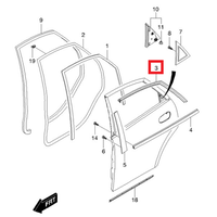 Уплотнитель верхний стекла задней правой двери Лачетти седан GM 96548209